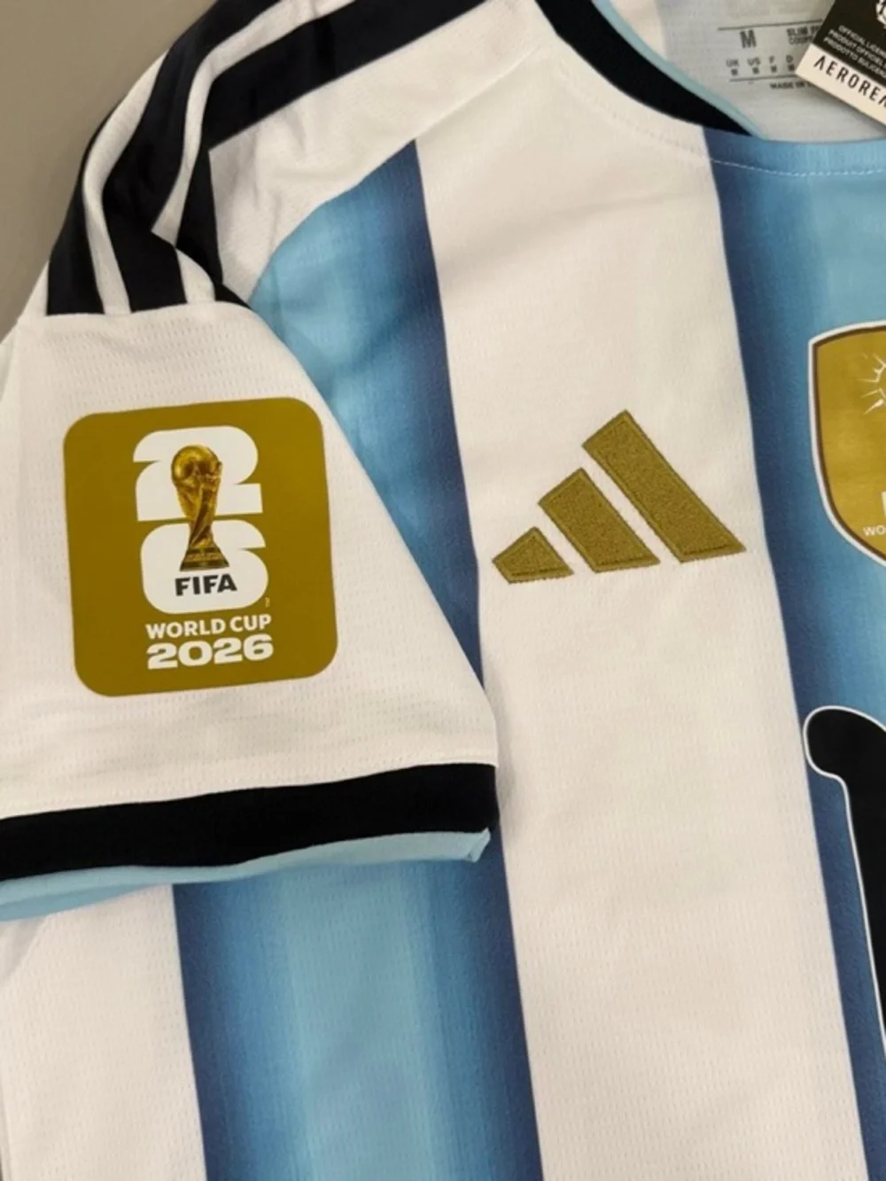 Argentina 10 Messi World Cup Jersey – Blue & White Stripes Classic Soccer Kit